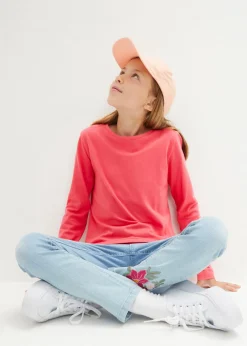 bonprix bonprix Ropa 9 A 16 Años·Camisetas Y Camisas|Ropa 9 A 16 Años·Packs De Ropa>Camiseta de manga larga de algodón puro (3 unidades) negro+naranja oscuro+frambuesa