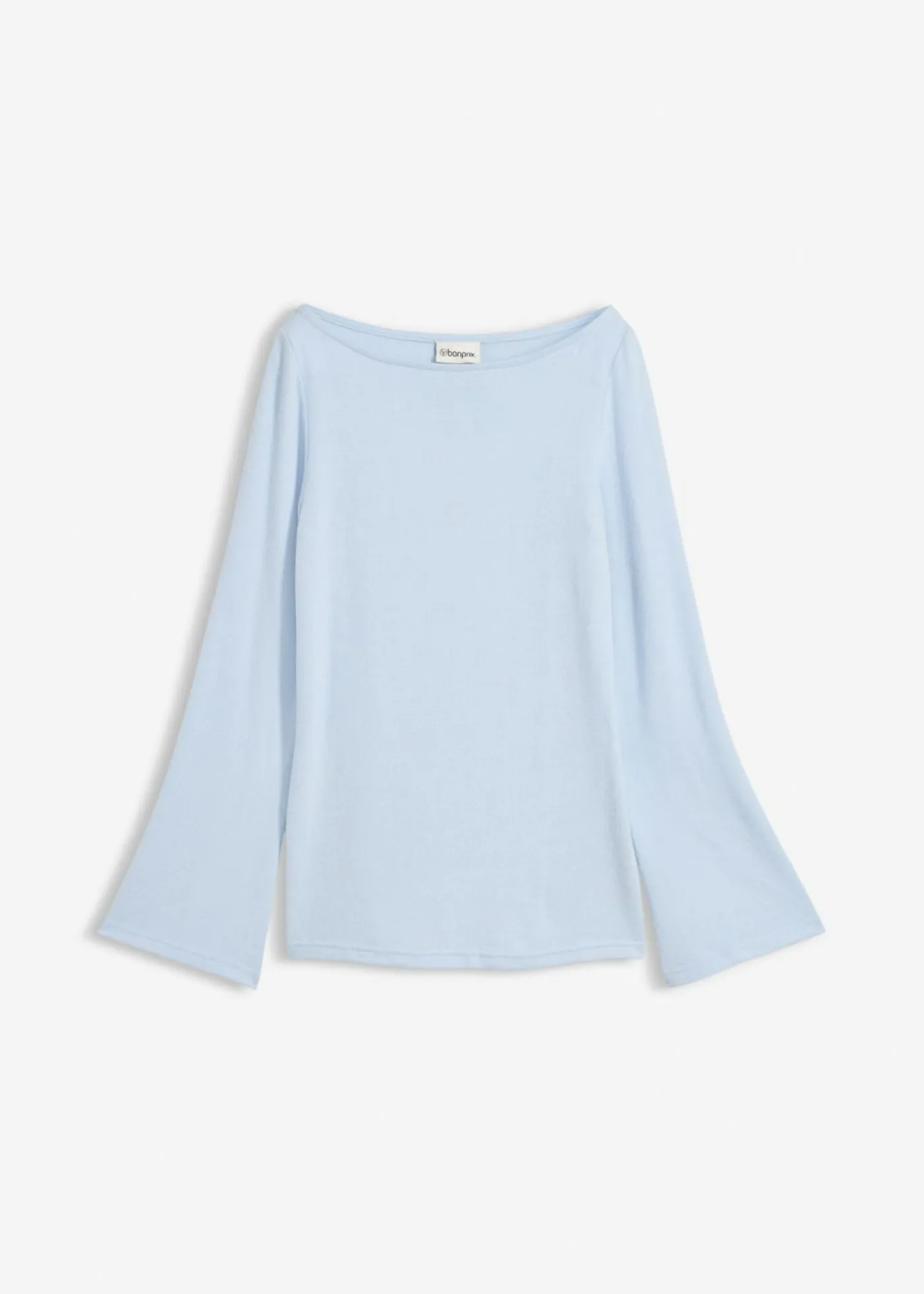 bonprix bonprix Camisetas|Novedades>Camiseta de manga larga de suave mezcla de viscosa azul pálido