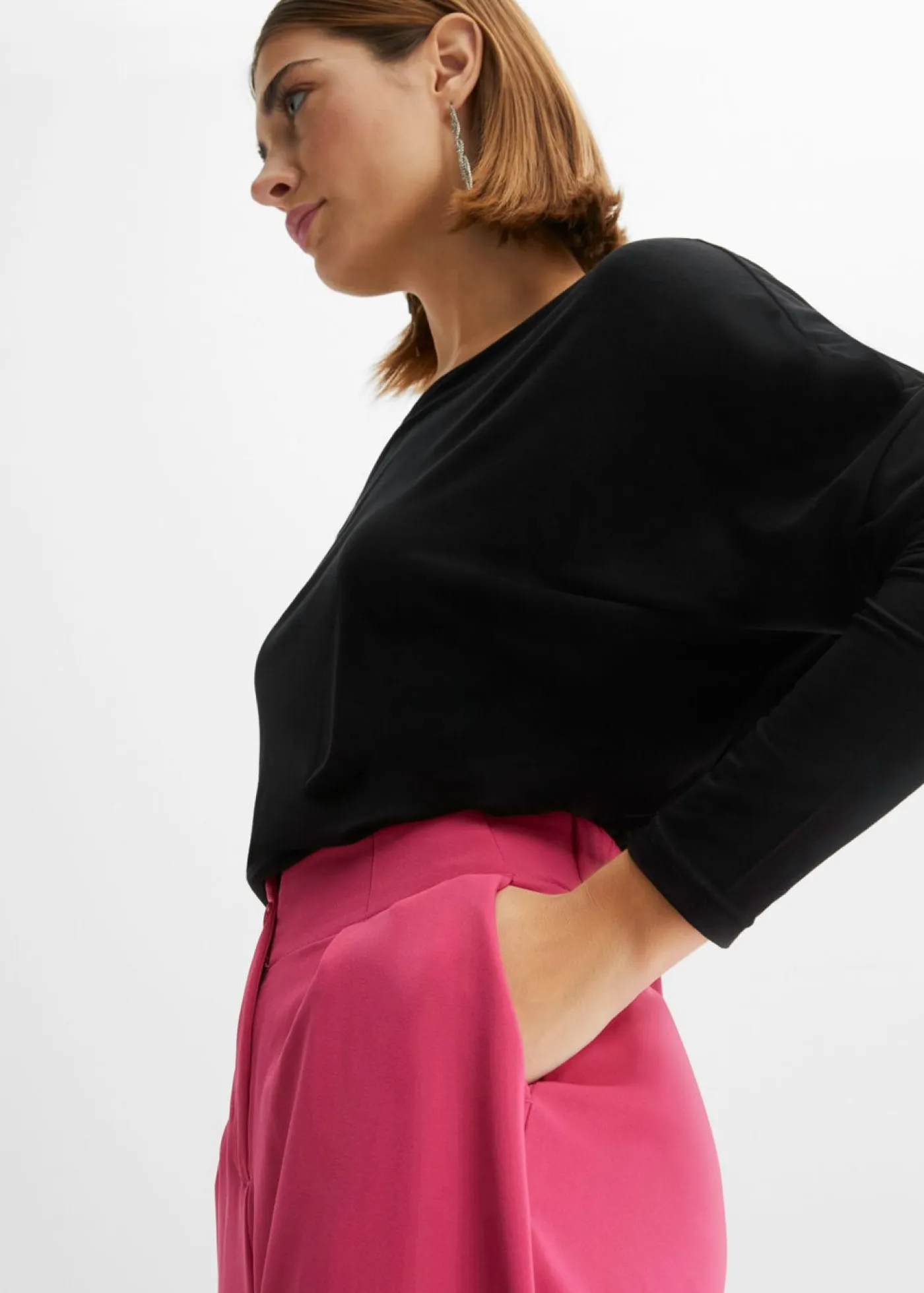 bonprix bonprix Camisetas>Camiseta de manga larga de suave mezcla de viscosa Negro