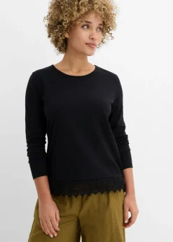 Mujer bonprix bonprix Camiseta de manga larga de algodón puro (2 unidades)