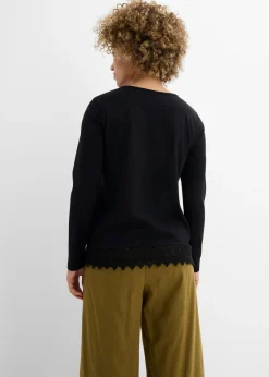 Mujer bonprix bonprix Camiseta de manga larga de algodón puro (2 unidades)