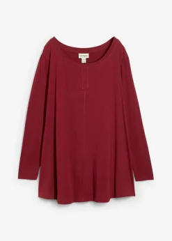 bonprix bonprix Camisetas>Camiseta de manga larga de mezcla de viscosa y algodón Ciruela