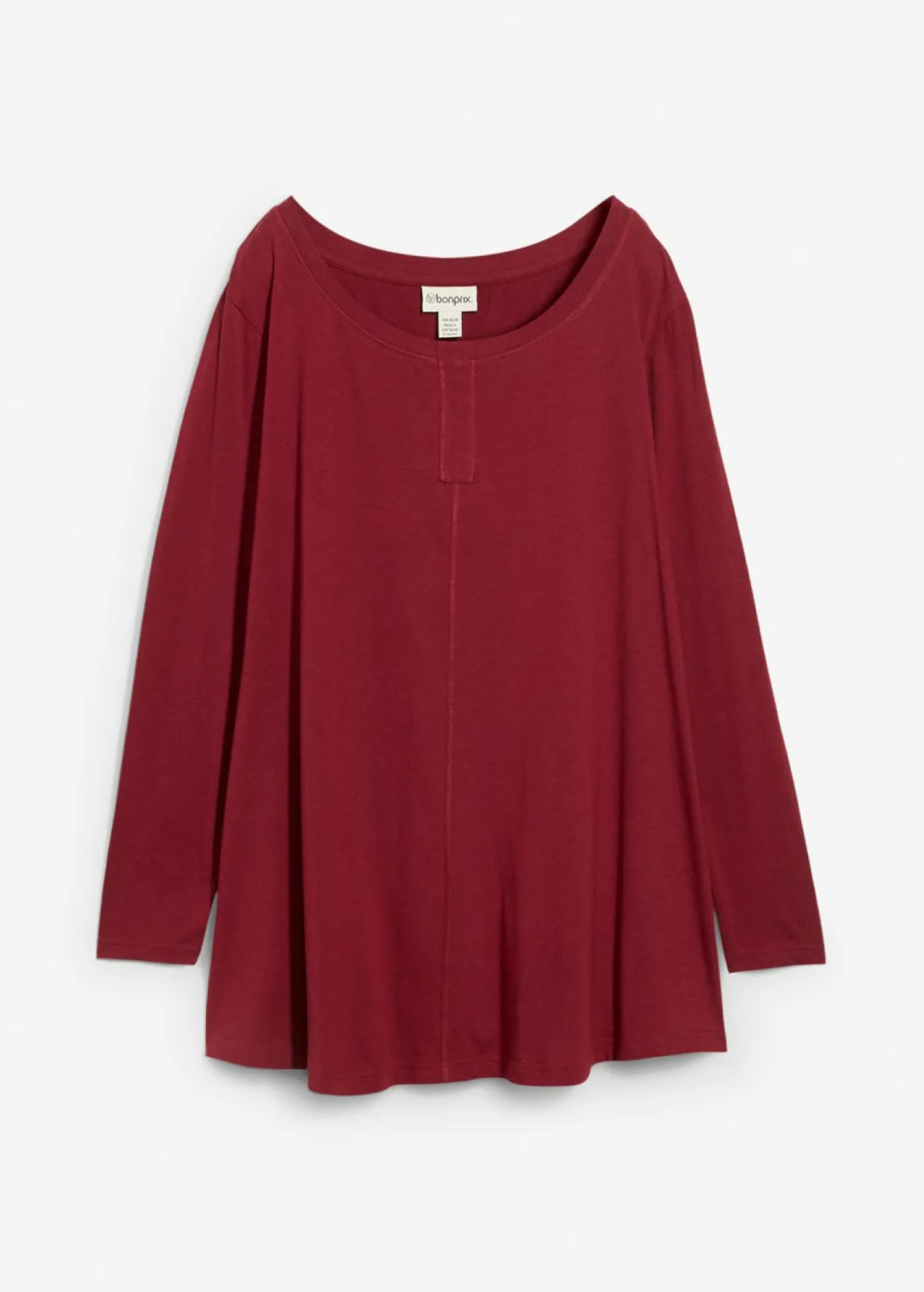 bonprix bonprix Camisetas>Camiseta de manga larga de mezcla de viscosa y algodón Ciruela