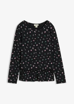 Niños bonprix bonprix Camiseta de manga larga de mezcla de algodón orgánico elástico