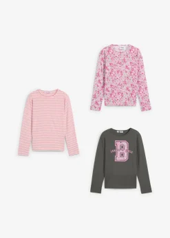Niños bonprix bonprix Camiseta de manga larga de algodón orgánico puro (3 unidades)