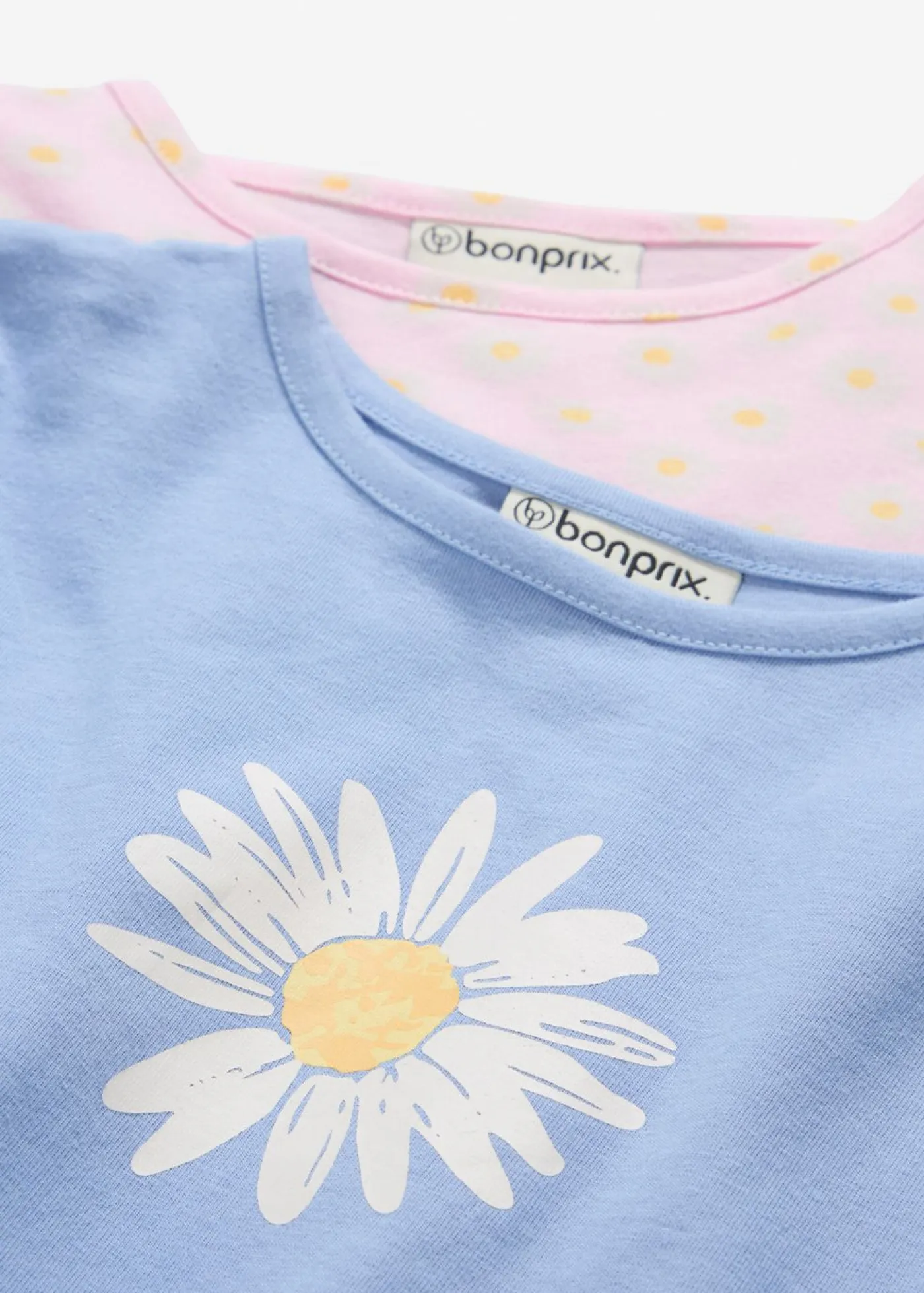 bonprix bonprix Ropa 2 A 9 Años·Camisetas|Ropa 2 A 9 Años·Multipack>Camiseta de manga larga de algodón orgánico puro (2 unidades) azul perla+rosa cristal