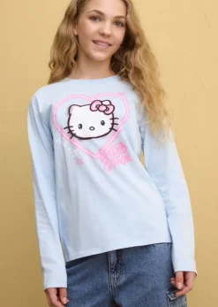Niños bonprix Hello Kitty Camiseta de manga larga de Hello Kitty de algodón puro