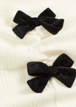 bonprix bonprix Camisetas>Camiseta de manga larga de crepé estructurado Blanco lana