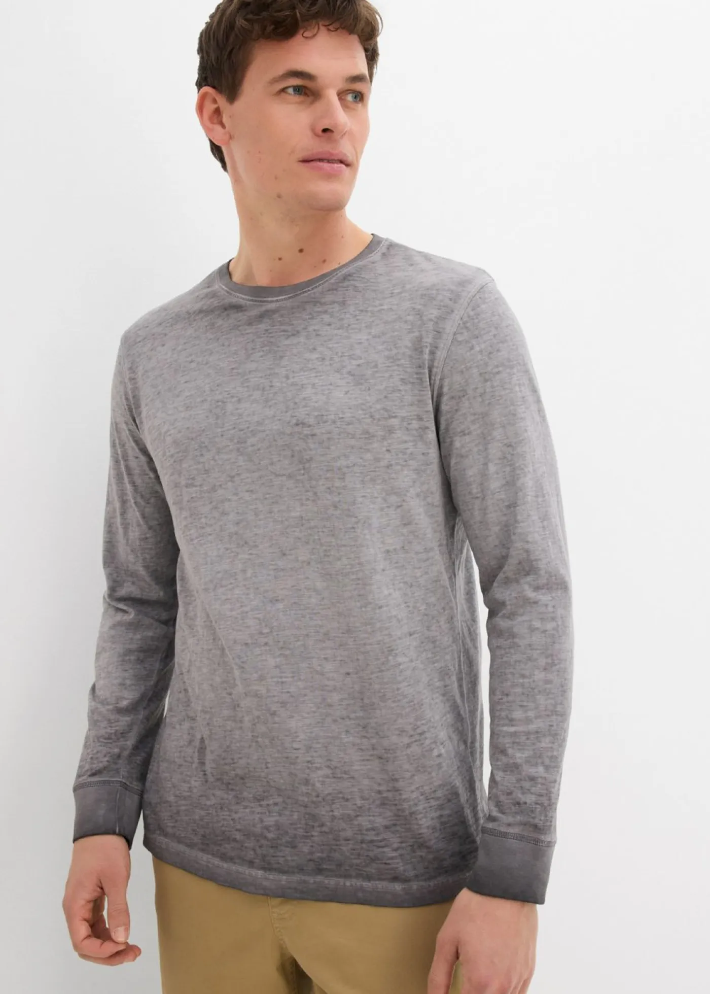 bonprix bonprix Camisetas Y Polos>Camiseta de manga larga de algodón orgánico (2 unidades) índigo+pizarra