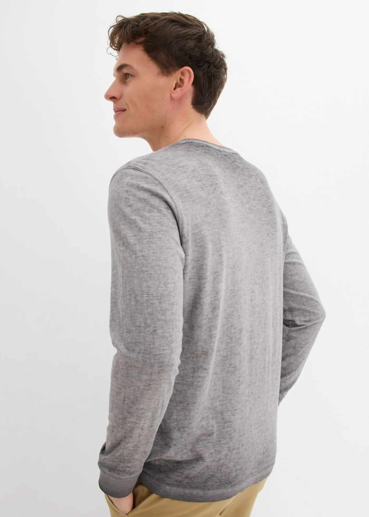 bonprix bonprix Camisetas Y Polos>Camiseta de manga larga de algodón orgánico (2 unidades) índigo+pizarra