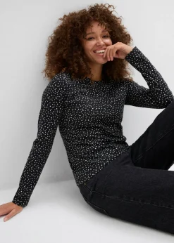 Mujer bonprix bonprix Camiseta de manga larga (2 unidades) de mezcla de algodón y elastano