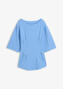 bonprix bonprix Premium|Camisetas>Camiseta de mezcla de algodón azul provenzal