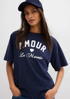 Mujer bonprix bonprix Camiseta de mezcla de algodón elástico