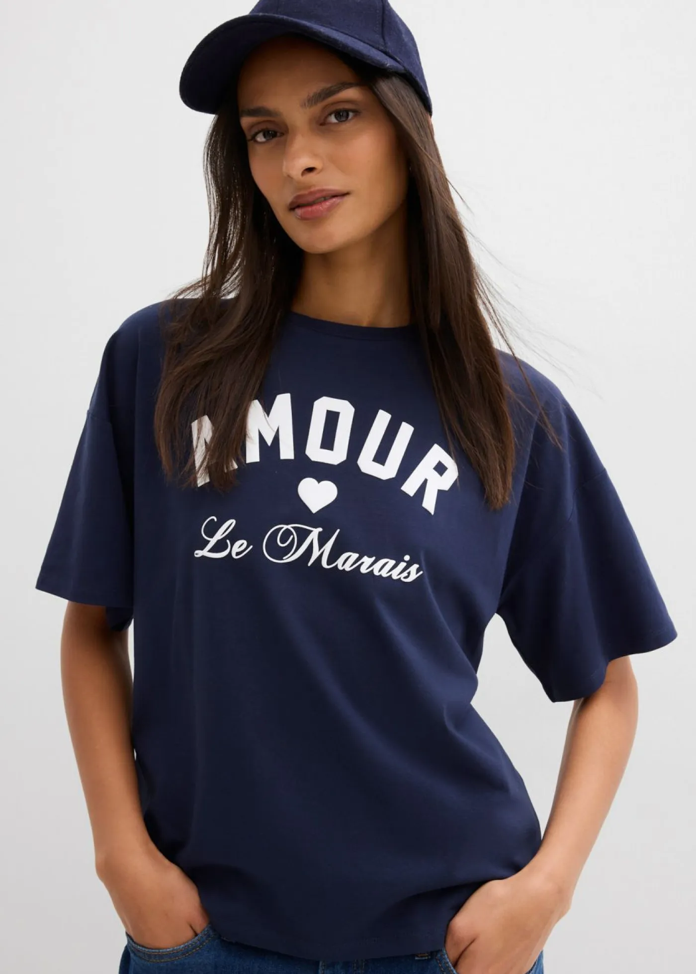 Mujer bonprix bonprix Camiseta de mezcla de algodón elástico