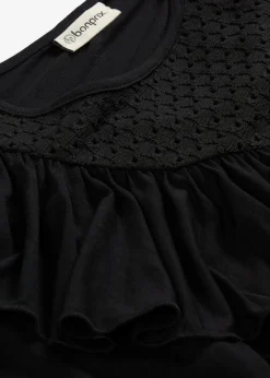 bonprix bonprix Camisetas|Novedades>Camiseta de mezcla de viscosa Negro