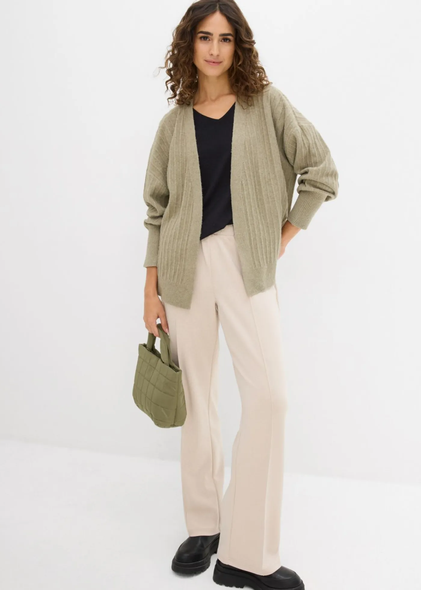 bonprix bonprix Camisetas>Camiseta de mezcla de viscosa fluida Negro