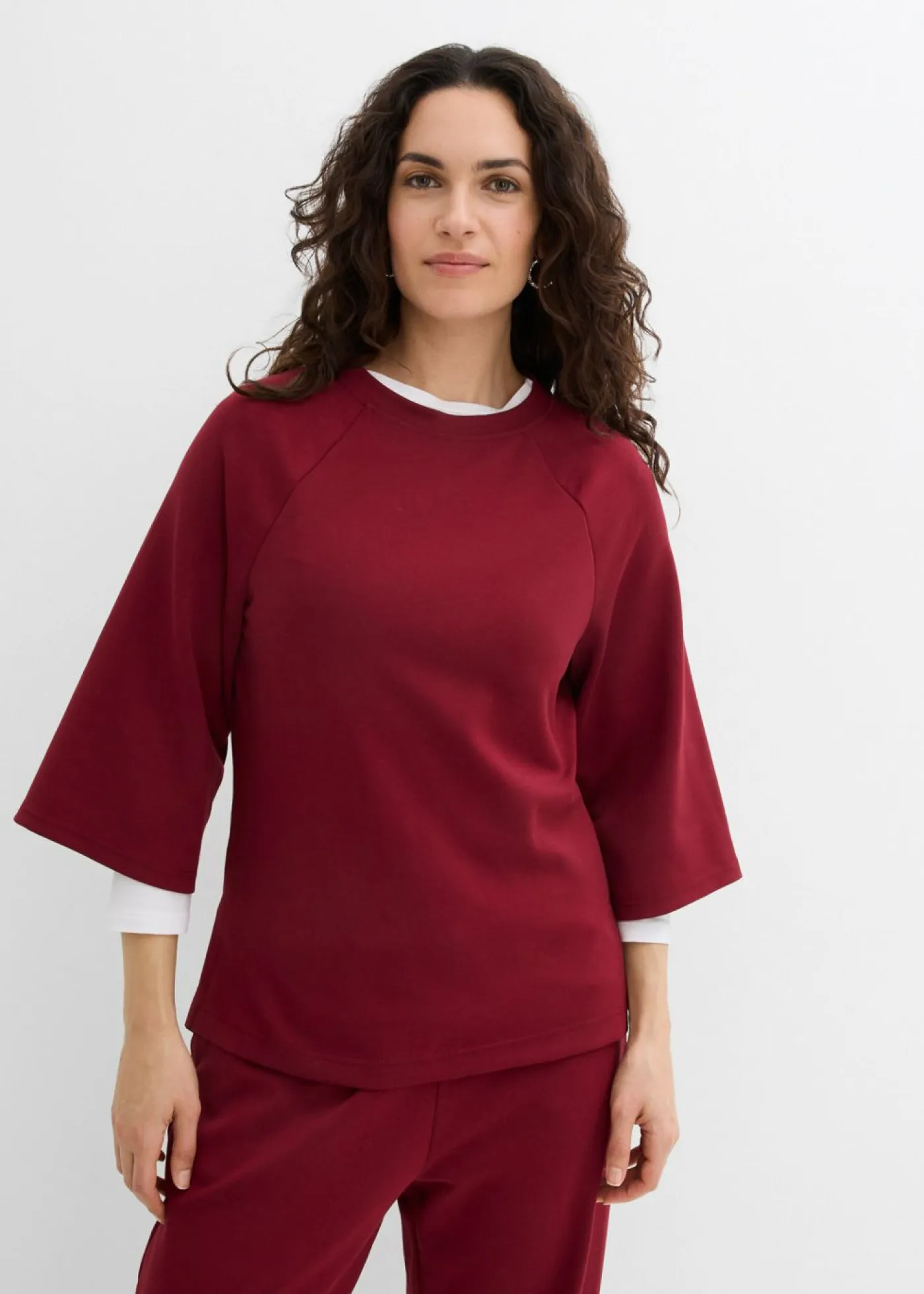 bonprix bonprix Camisetas>Camiseta de neopreno con inserto elástico Rojo rubí