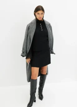 Mujer bonprix bonprix Camiseta de punto fino con volantes de gasa