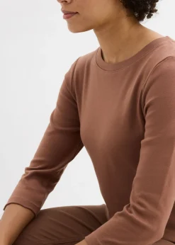 Mujer bonprix bonprix Camiseta de punto grueso con algodón orgánico (3 unidades)