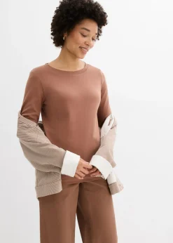 Mujer bonprix bonprix Camiseta de punto grueso con algodón orgánico (3 unidades)