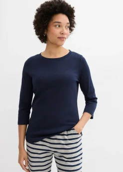 bonprix bonprix Básicos|Camisetas>Camiseta de punto grueso con algodón orgánico (3 unidades) antracita jaspeado-azul marino-gris jaspeado moteado