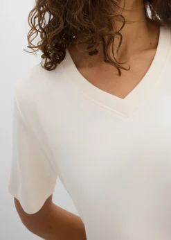 Mujer bonprix bonprix Camiseta de punto grueso de algodón orgánico puro (2 unidades)