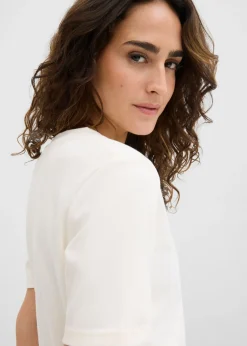 Mujer bonprix bonprix Camiseta de punto grueso de algodón orgánico puro (2 unidades)