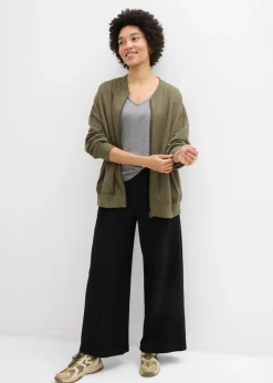 Mujer bonprix bonprix Camiseta de punto grueso de algodón orgánico puro con mangas 3/4