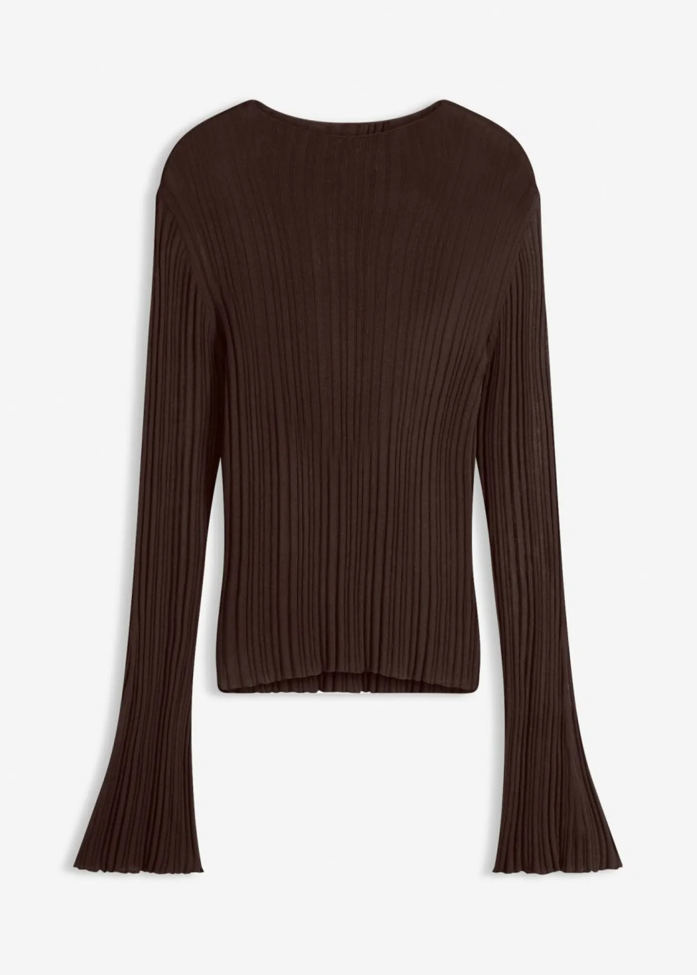 bonprix bonprix Camisetas|Ropa De Punto>Camiseta de punto semitransparente Marrón oscuro