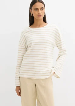 Mujer bonprix bonprix Camiseta de rayas de algodón orgánico con manga larga