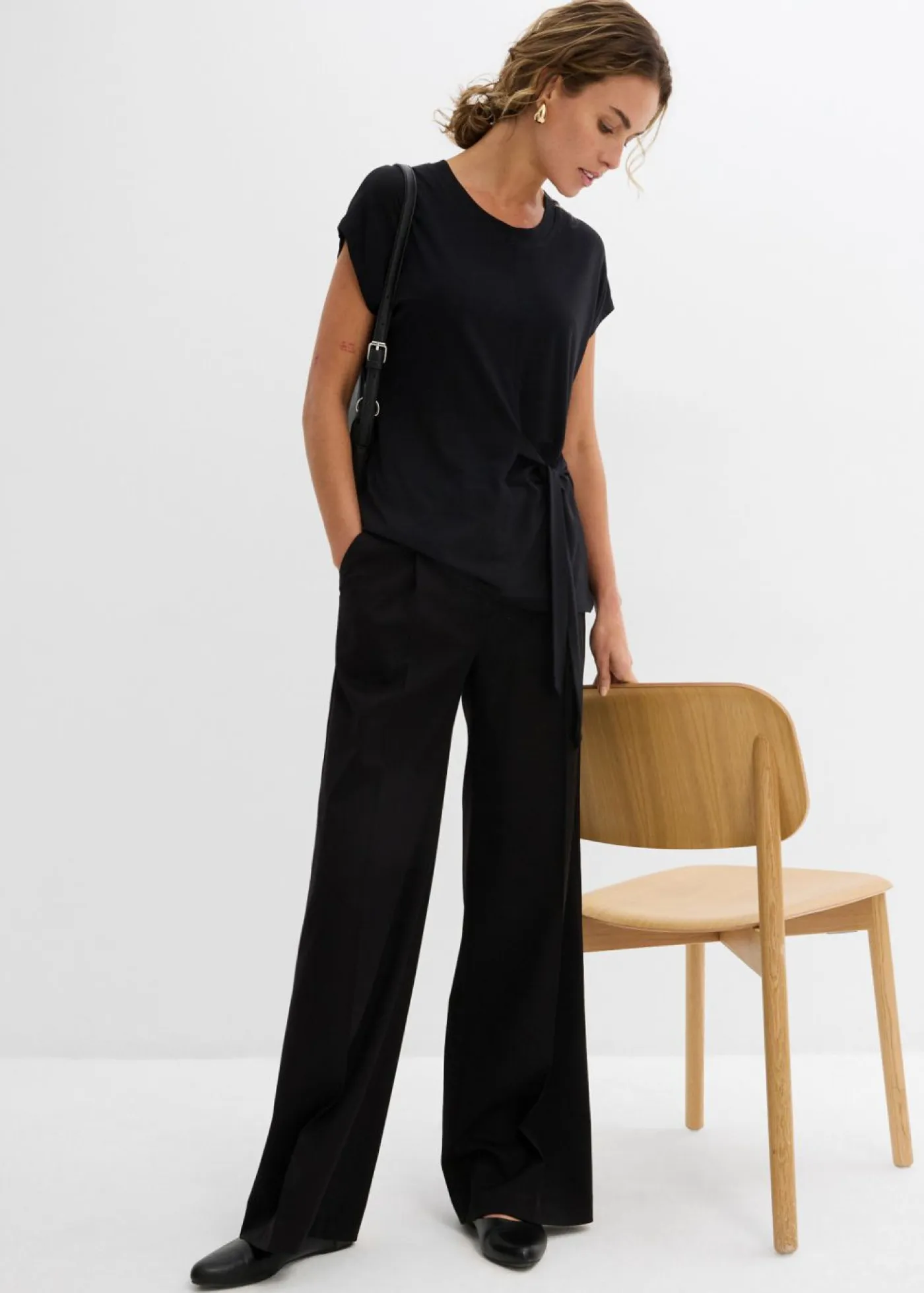 bonprix bonprix Camisetas>Camiseta de suave mezcla de viscosa Negro