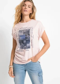 bonprix bonprix Camisetas>Camiseta de suave mezcla de viscosa Rosa