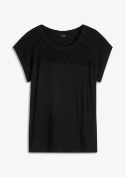 bonprix bonprix Camisetas>Camiseta de suave mezcla de viscosa Negro
