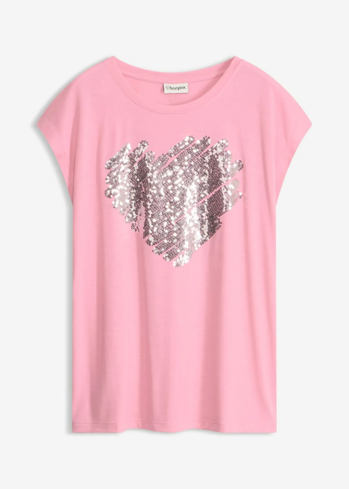 bonprix bonprix Camisetas>Camiseta de suave mezcla de viscosa Rosa estampado