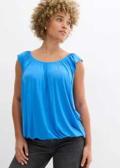 bonprix bonprix Camisetas>Camiseta de suave mezcla de viscosa azul glaciar