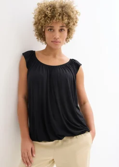 bonprix bonprix Camisetas>Camiseta de suave mezcla de viscosa Negro