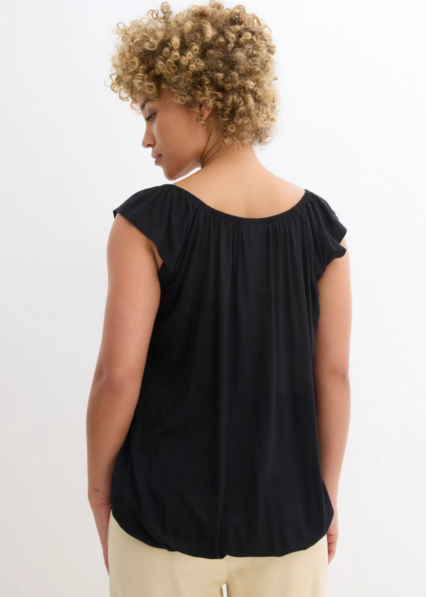 bonprix bonprix Camisetas>Camiseta de suave mezcla de viscosa Negro