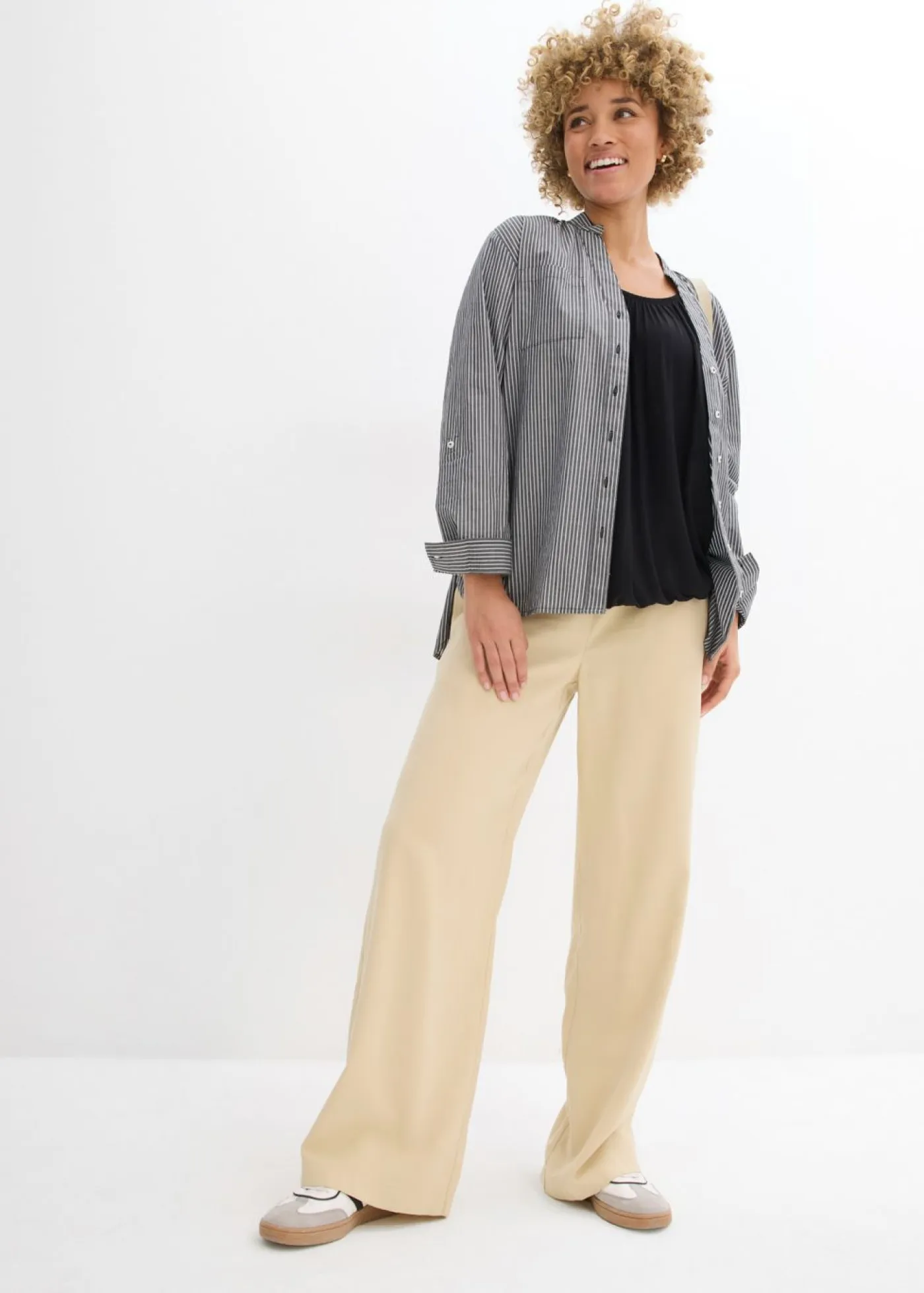 bonprix bonprix Camisetas>Camiseta de suave mezcla de viscosa Negro