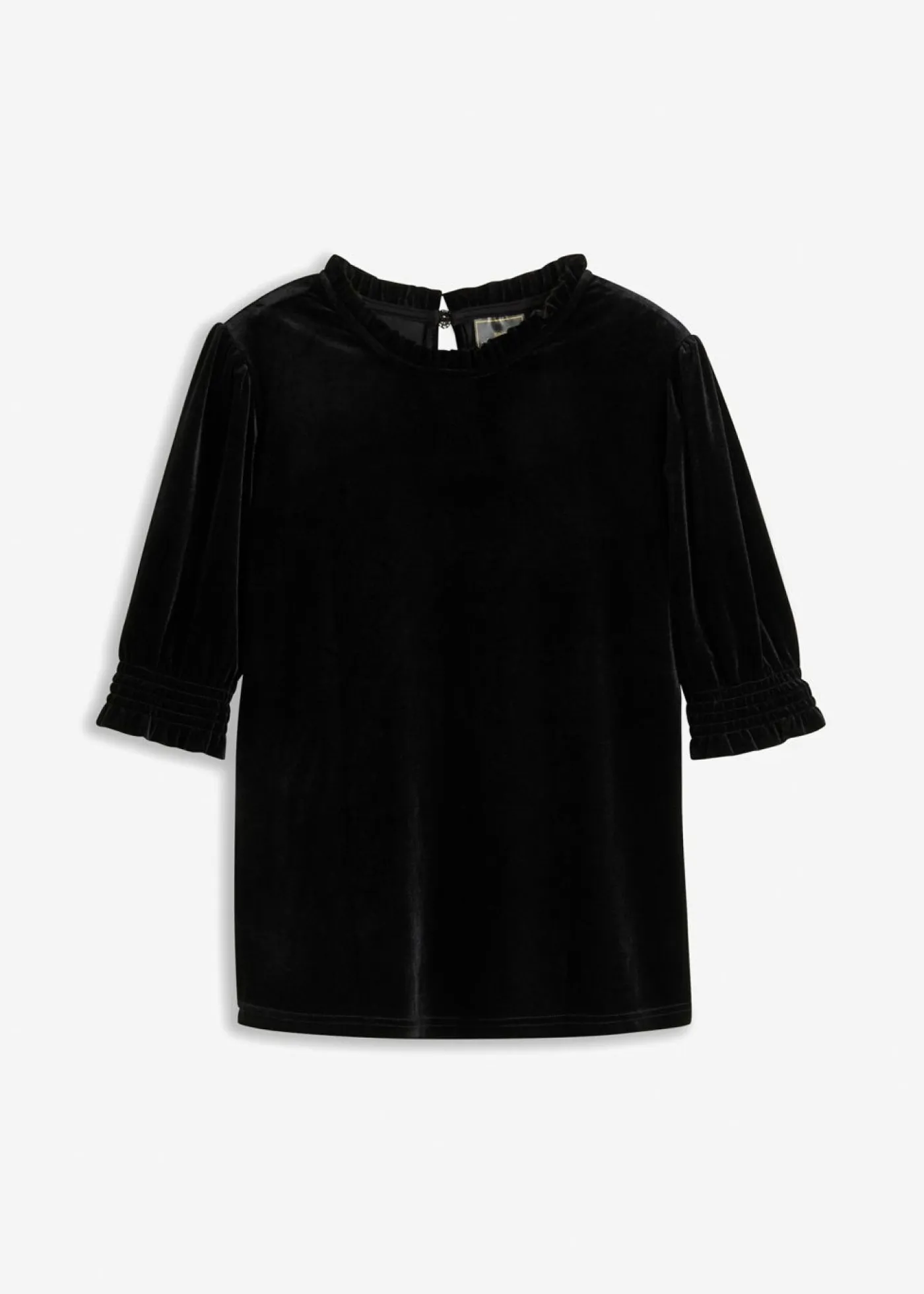 bonprix bonprix Camisetas>Camiseta de terciopelo suave Negro