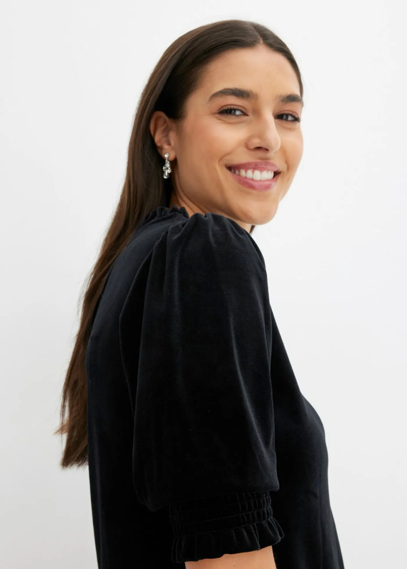 bonprix bonprix Camisetas>Camiseta de terciopelo suave Negro