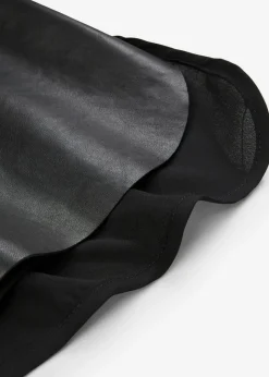 bonprix bonprix Premium|Camisetas>Camiseta de tirantes con parte delantera de napa de cordero Negro