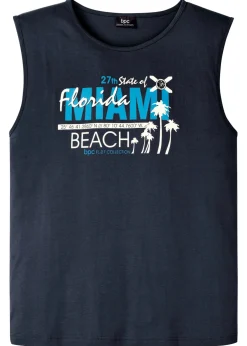 bonprix bonprix Camisetas Y Polos>Camiseta de tirantes de algodón orgánico puro Azul marino