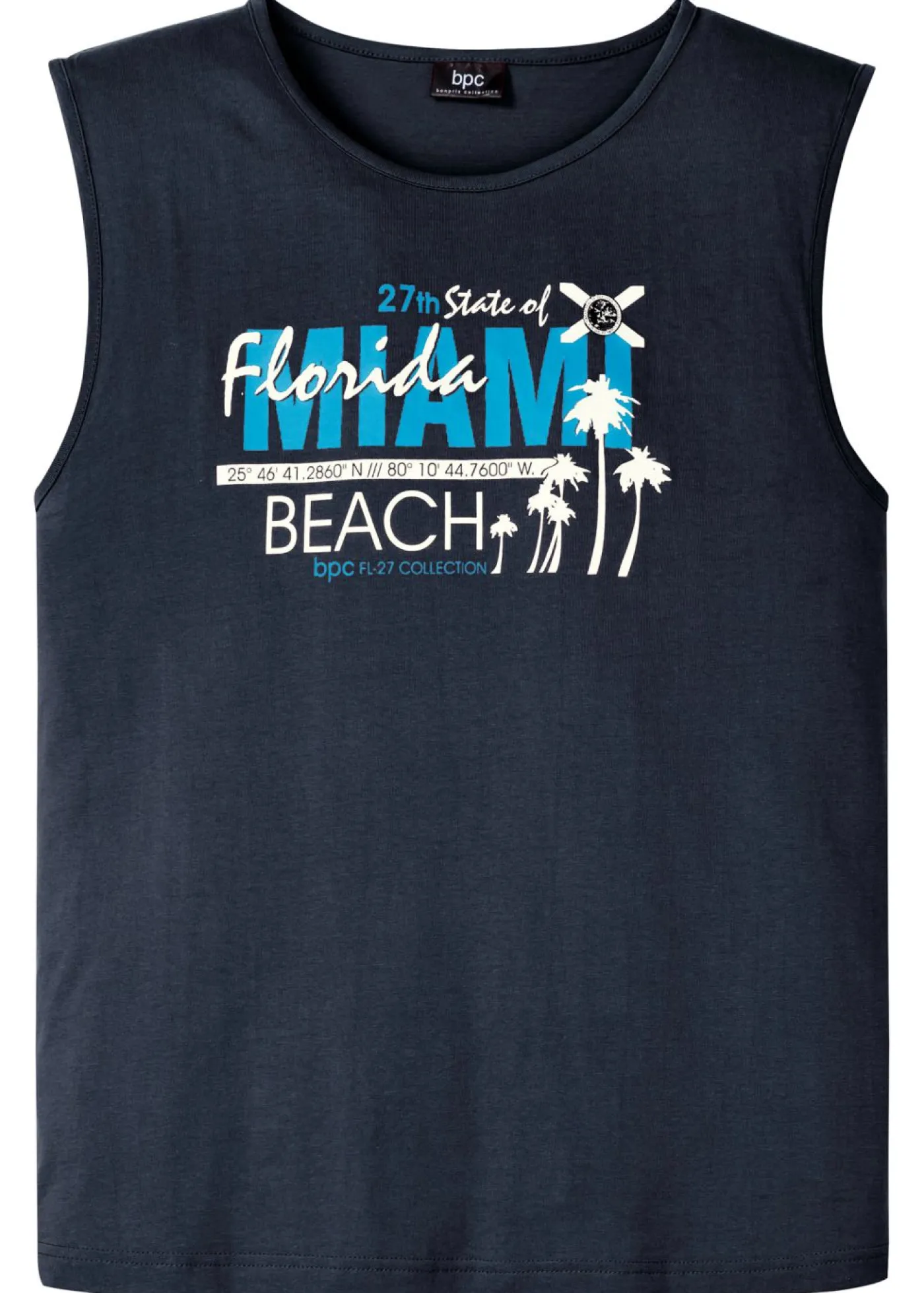 bonprix bonprix Camisetas Y Polos>Camiseta de tirantes de algodón orgánico puro Azul marino