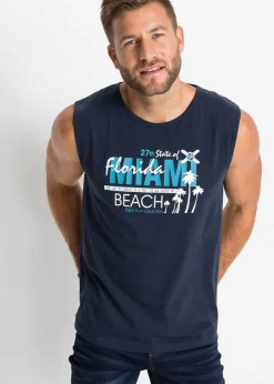 bonprix bonprix Camisetas Y Polos>Camiseta de tirantes de algodón orgánico puro Azul marino