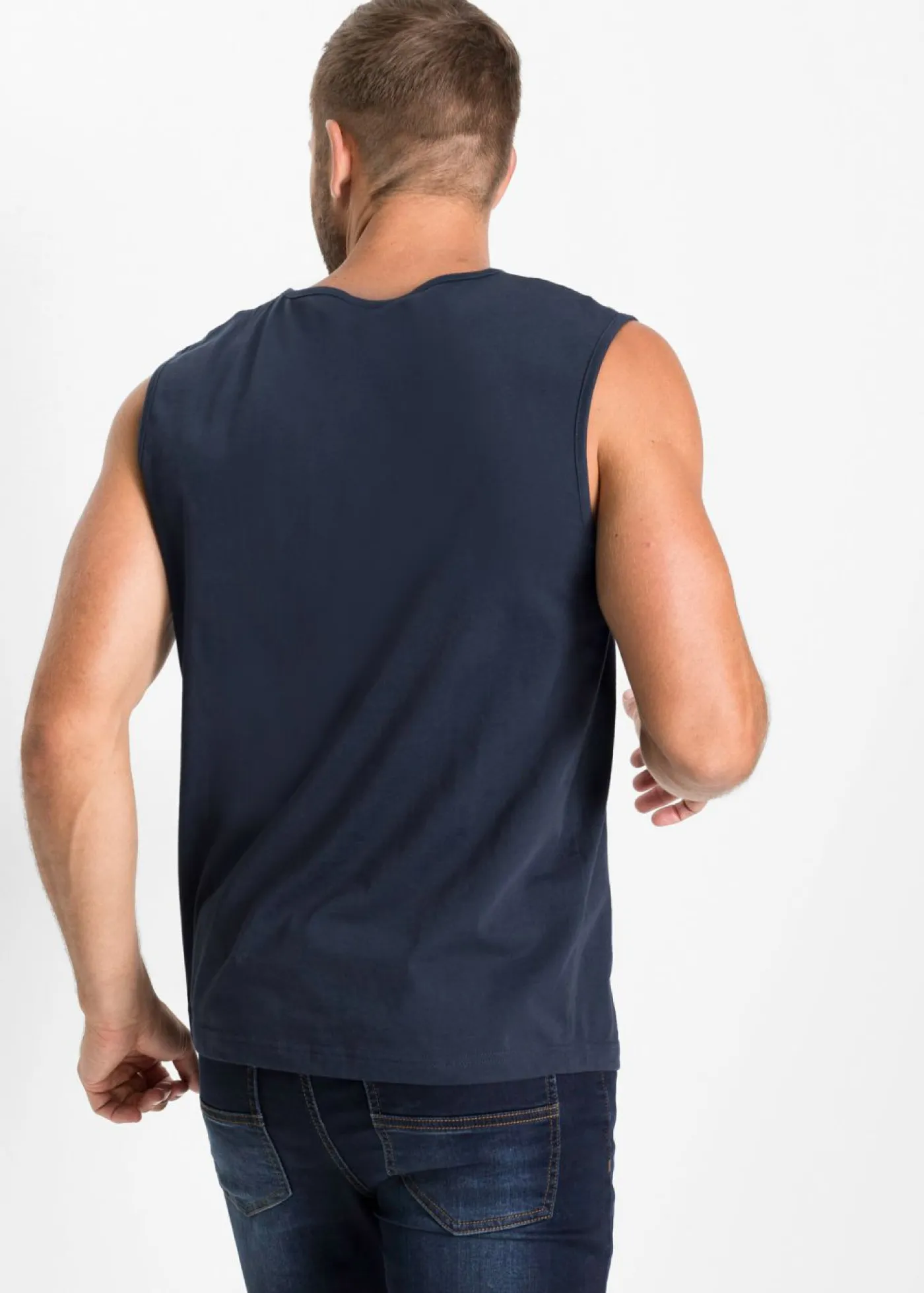 bonprix bonprix Camisetas Y Polos>Camiseta de tirantes de algodón orgánico puro Azul marino