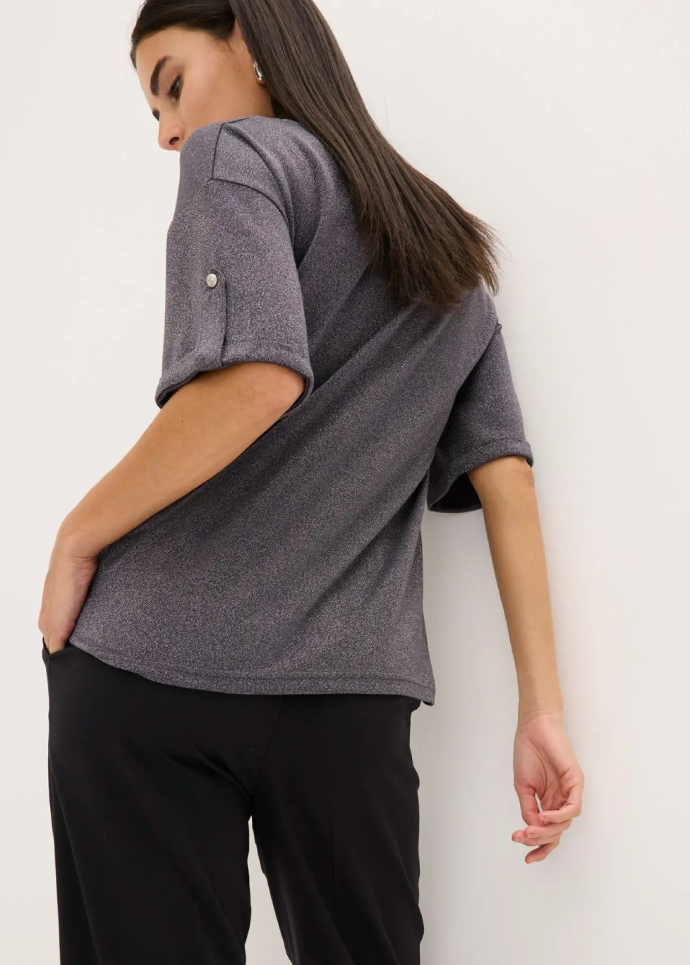 Mujer bonprix bonprix Camiseta de viscosa con estampado brillante