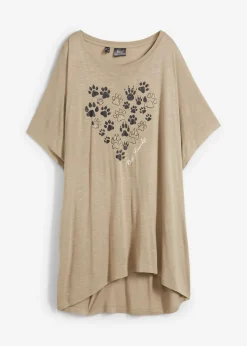 bonprix bonprix Camisetas>Camiseta de viscosa fluida Caqui nuevo