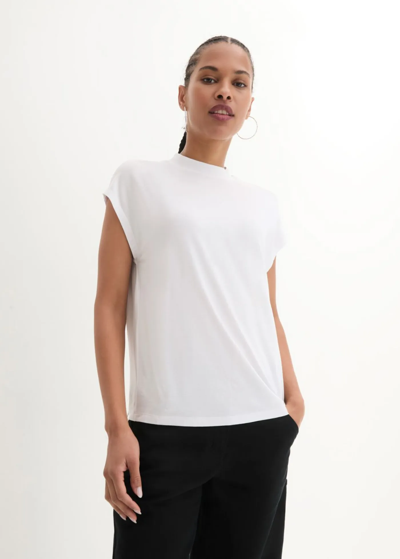 bonprix bonprix Básicos|Camisetas>Camiseta de viscosa suave Blanco