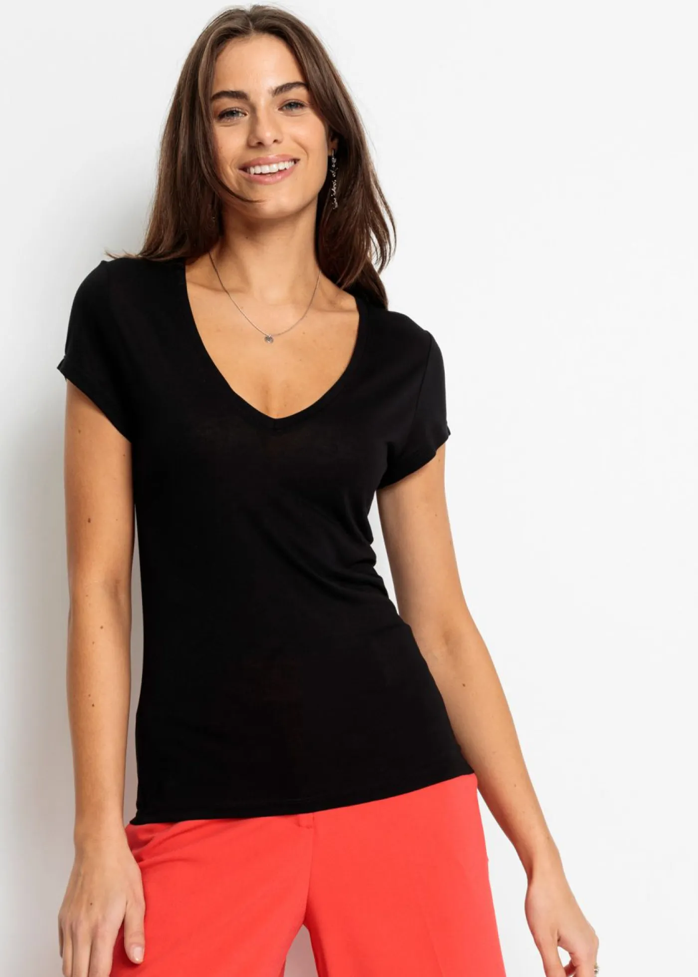 bonprix bonprix Básicos|Camisetas>Camiseta de viscosa suave Amarillo medio