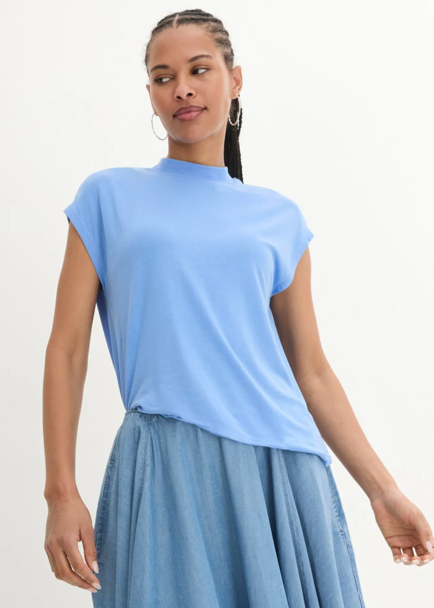 bonprix bonprix Básicos|Camisetas>Camiseta de viscosa suave azul provenzal